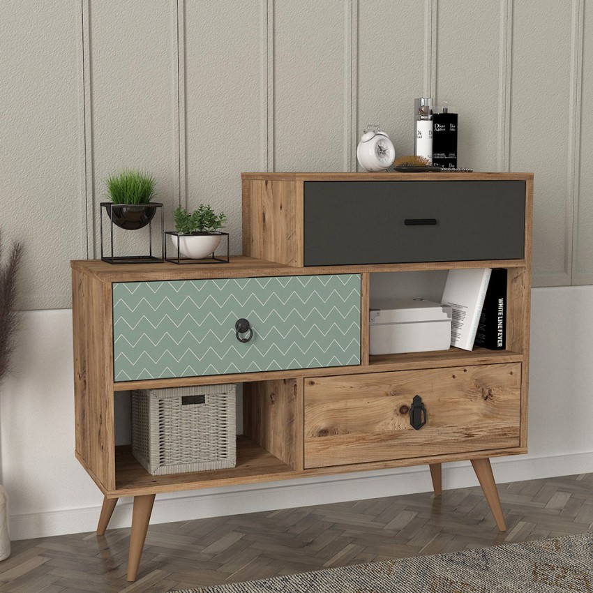 Anrichte für das Wohnzimmer shabby chic 2 Türen 1 Schublade 110x40x93cm Triwave